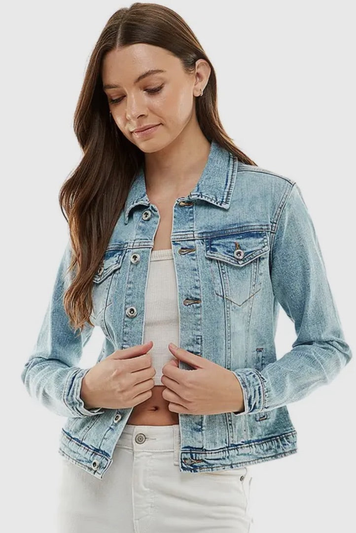 The Shimmer Shack Super Stretch Denim Jacket PLUS