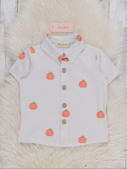 The Shimmer Shack Pumpkin Button Up