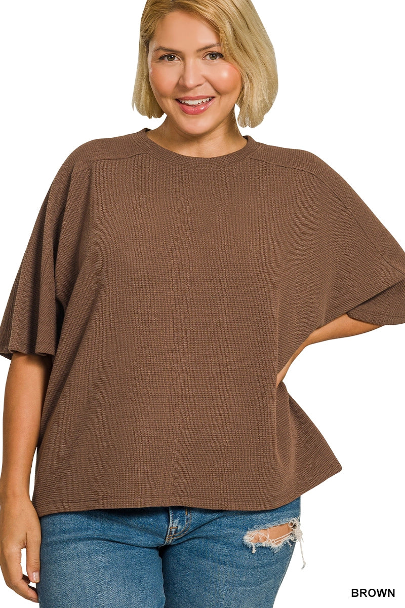The Shimmer Shack PLUS Double Knit Brown Top