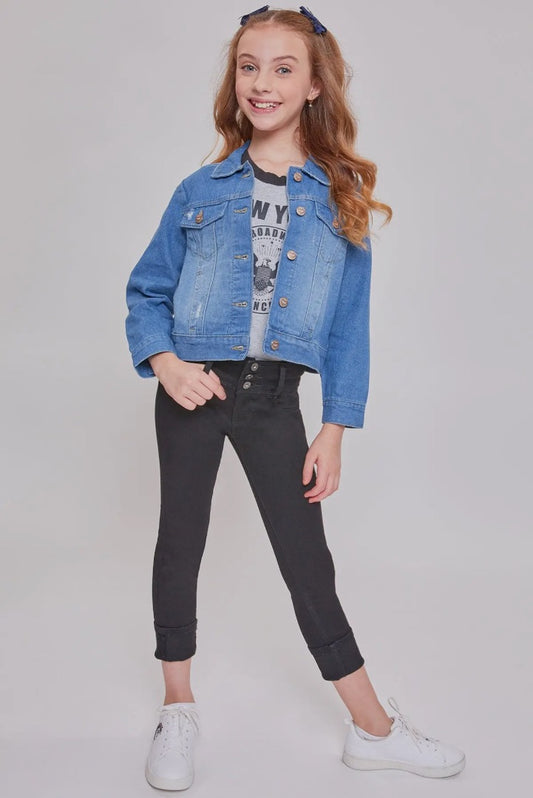 The Shimmer Shack Girls Oversized Denim Jacket