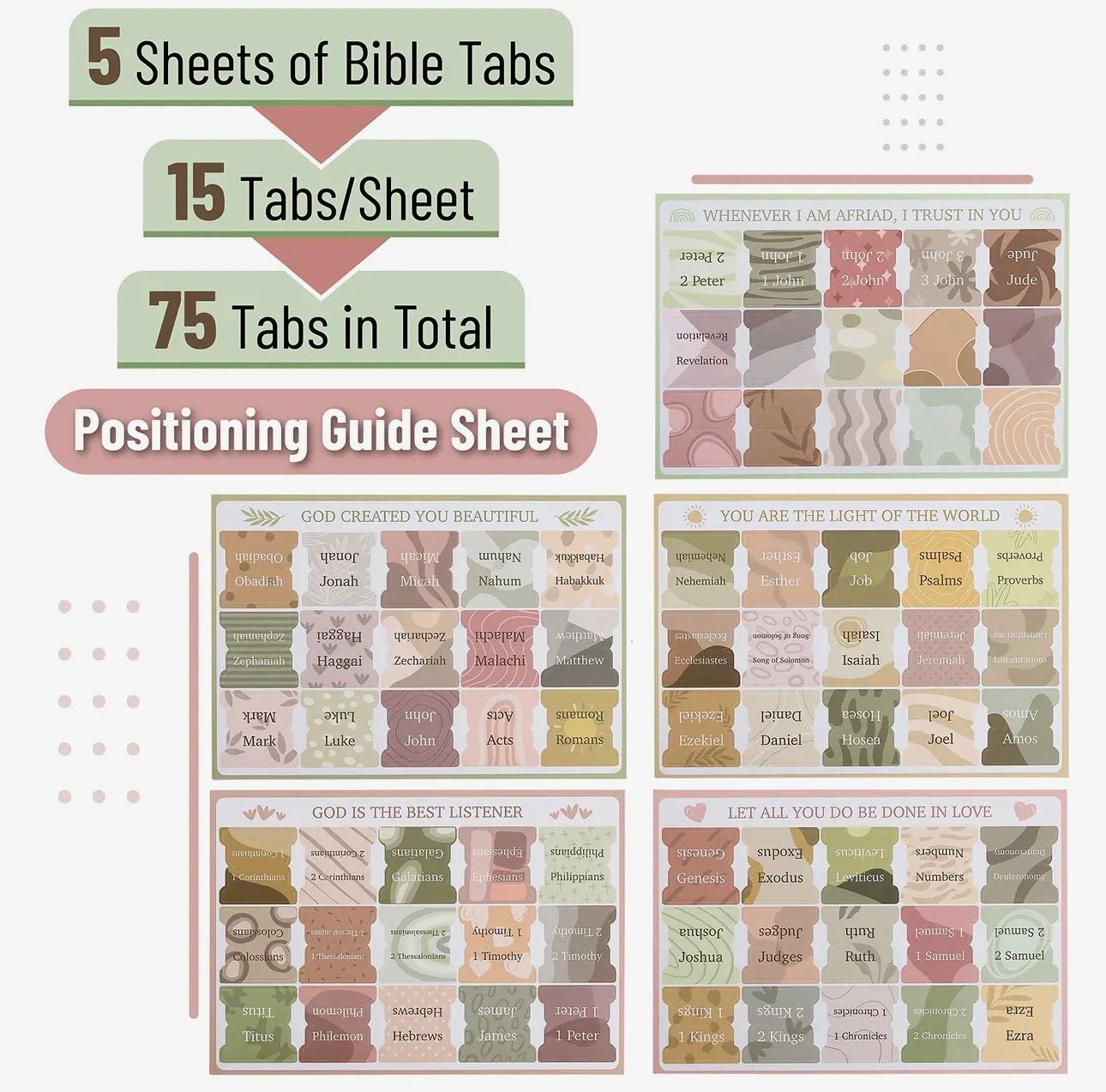 The Shimmer Shack Bible Organization Tabs 75 pack