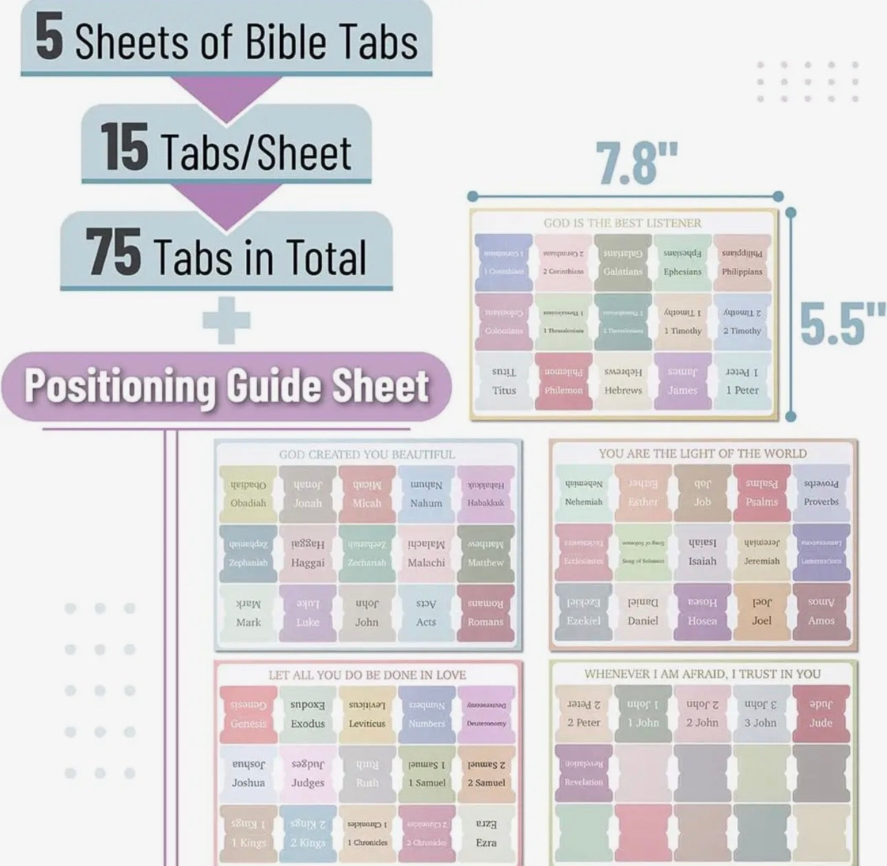 The Shimmer Shack Morandi Bible Organization Tabs 75 Pack