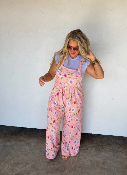 The Shimmer Shack Spring Floral Overalls
