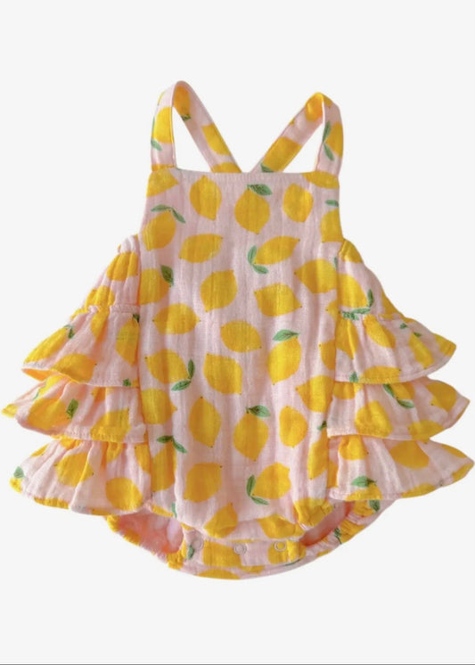 The Shimmer Shack Lemon Sorbet Muslin Sunsuit