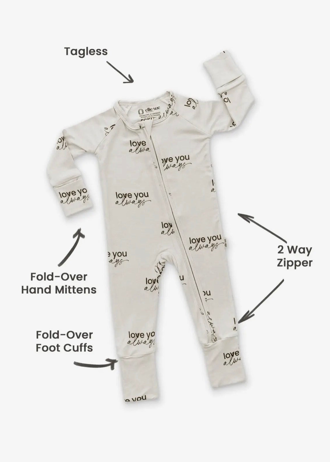 The Shimmer Shack Love Always Bamboo Zipper Romper