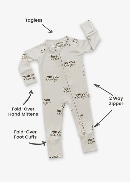 The Shimmer Shack Love Always Bamboo Zipper Romper