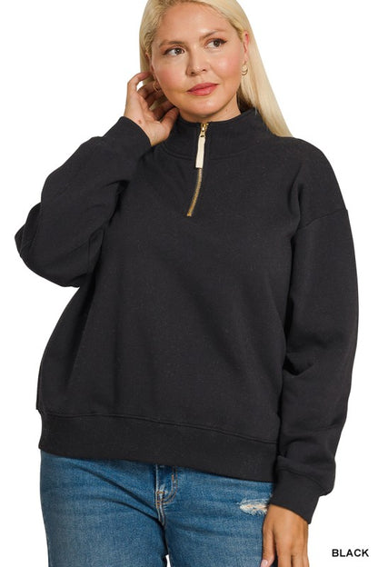 The Shimmer Shack Plus Fleece Half Zip Pullover