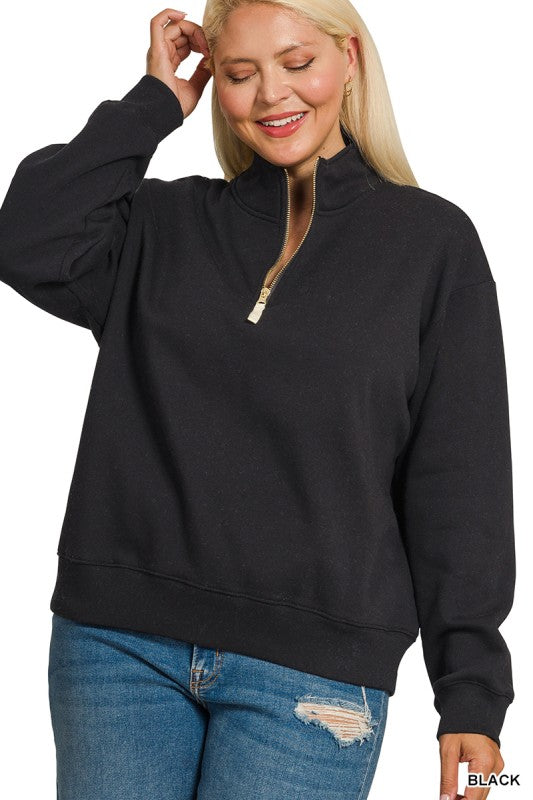 The Shimmer Shack Plus Fleece Half Zip Pullover