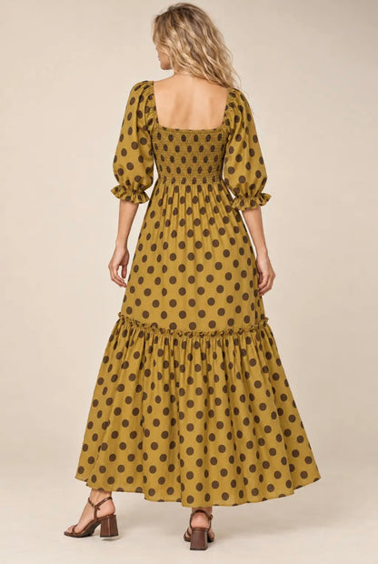 The Shimmer Shack PLUS Olive Polka Dot Maxi