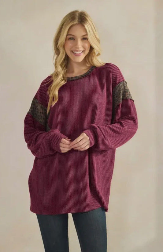 The Shimmer Shack PLUS Solid and Animal Urban Rib Top