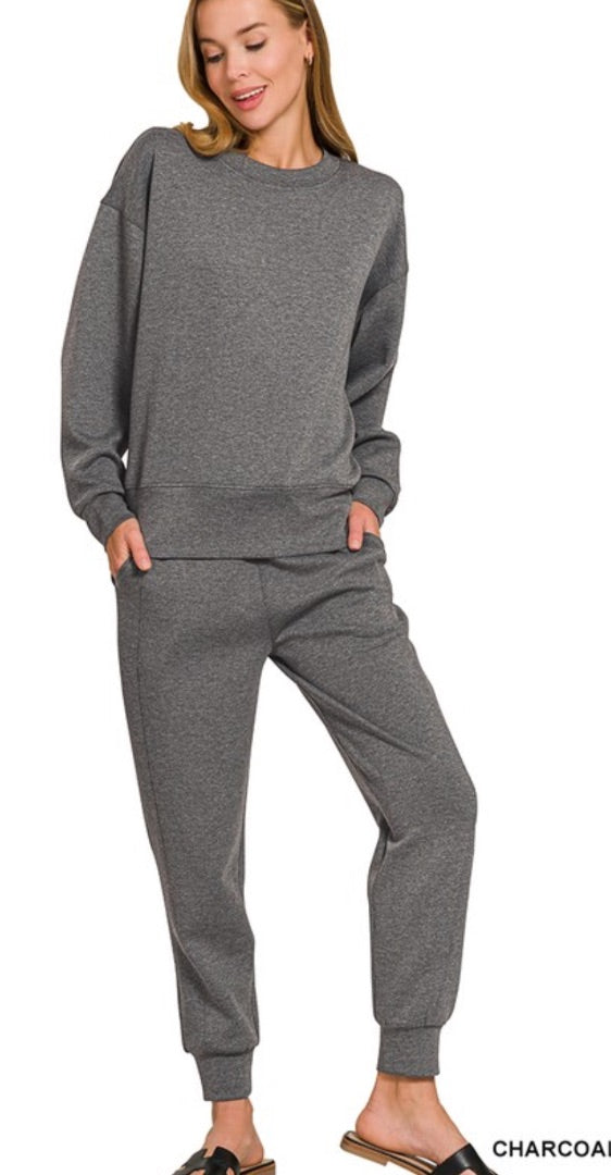 Zenana Charcoal Jogger Set