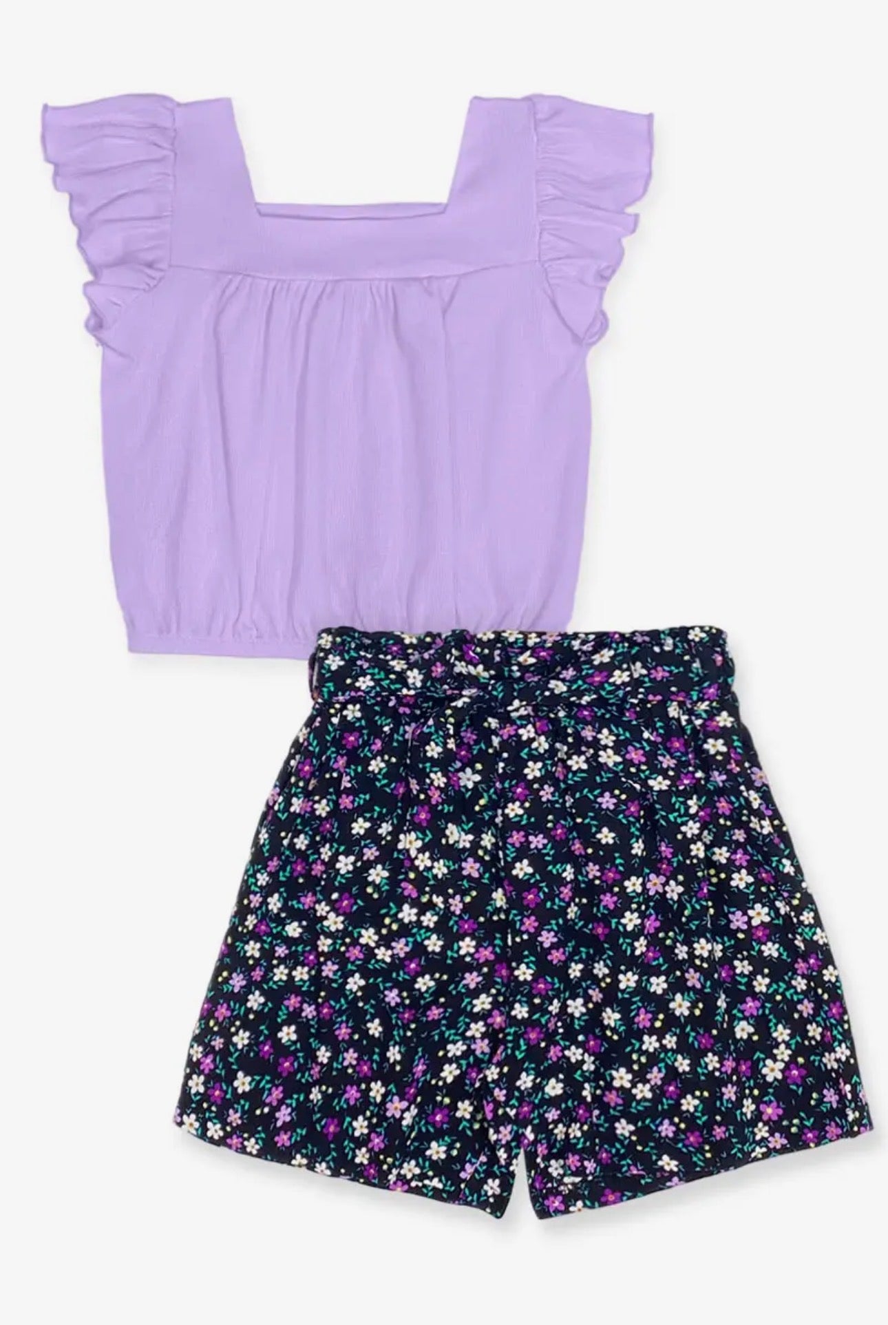 The Shimmer Shack Tween Lavender Fields Short Set
