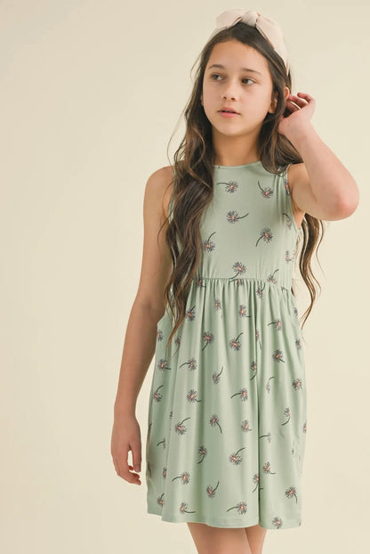 The Shimmer Shack Tween Sage Blossom Dress