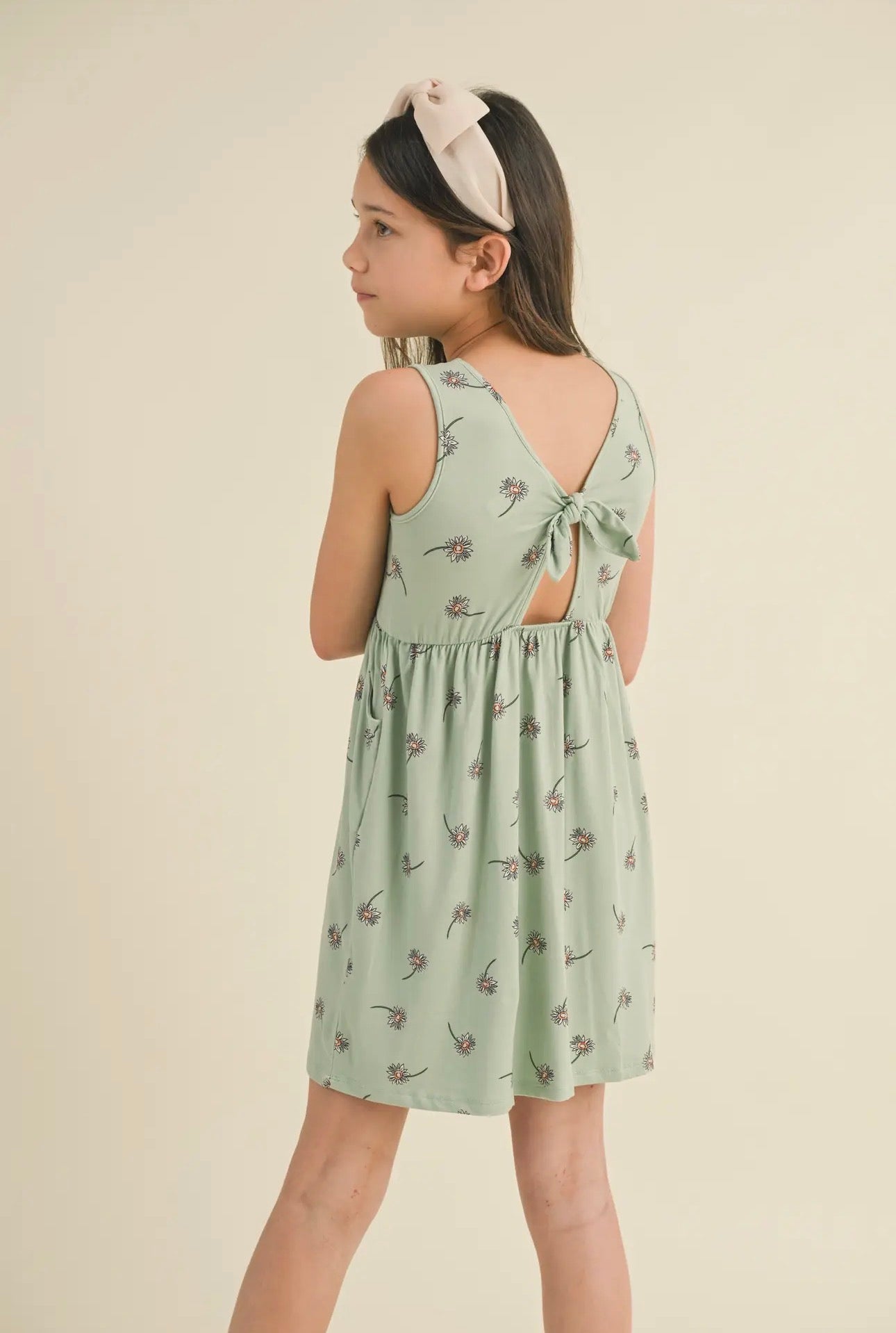 The Shimmer Shack Tween Sage Blossom Dress