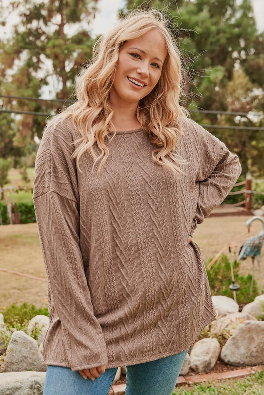 The Shimmer Shack PLUS Cable Knit Top