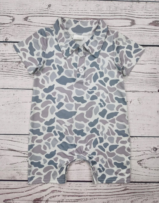 Gray Camo Romper