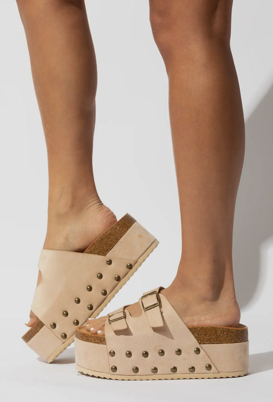 Nude Platform Sandals, 6