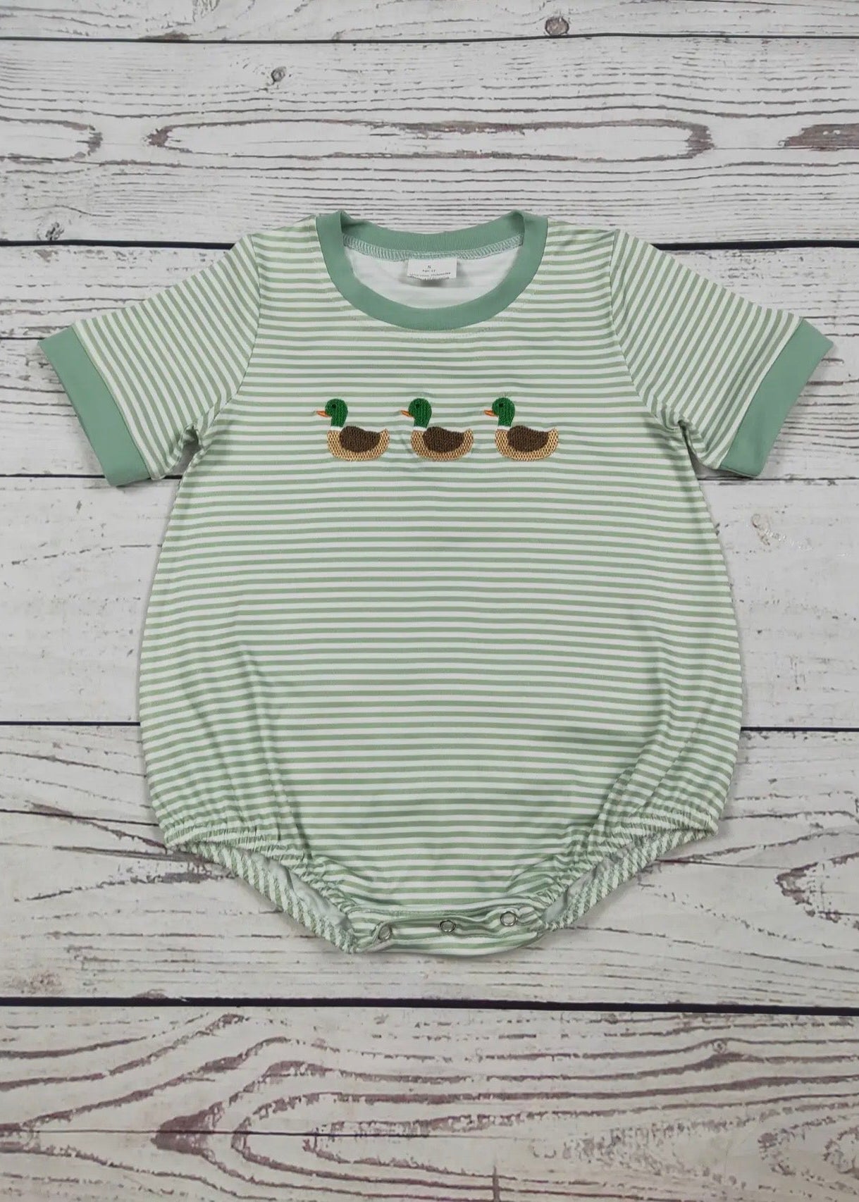 The Shimmer Shack Baby Boy Duck Appliqué Bubble