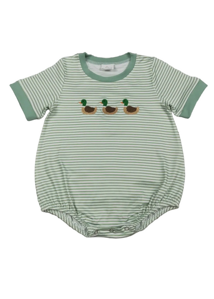 The Shimmer Shack Baby Boy Duck Appliqué Bubble