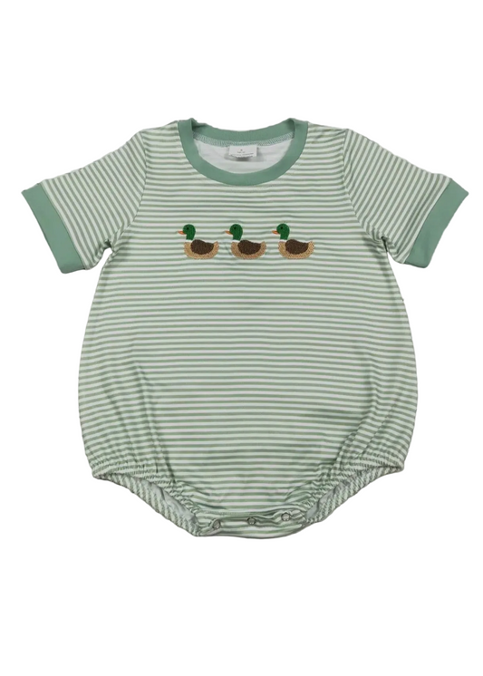 The Shimmer Shack Baby Boy Duck Appliqué Bubble