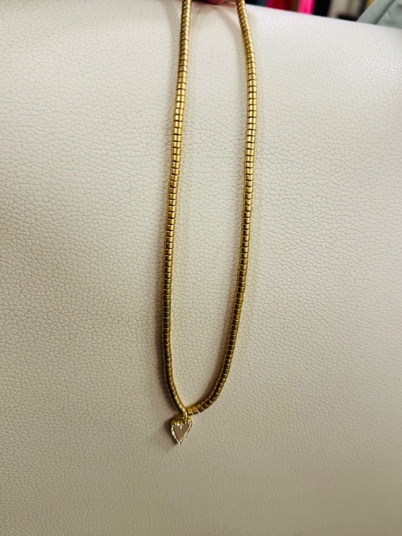 The Shimmer Shack JM Heart Chain Necklace