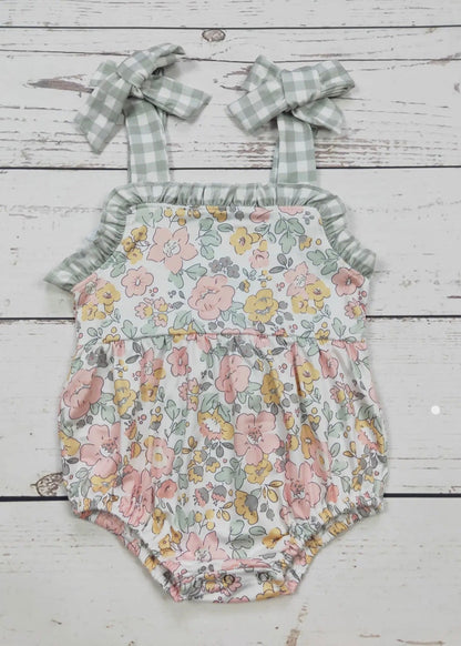 The Shimmer Shack Baby Girl Check Flower Bubble