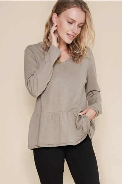 The Shimmer Shack SS Reg Washed Cotton Peplum