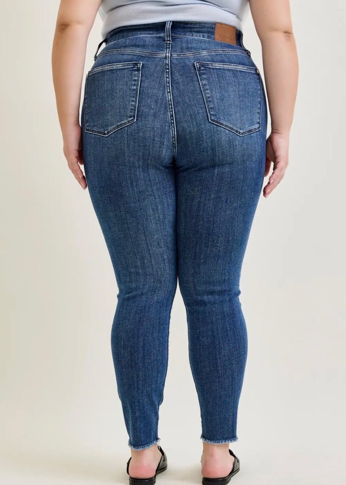 The Shimmer Shack PLUS JB High Waist Distressed Skinnies