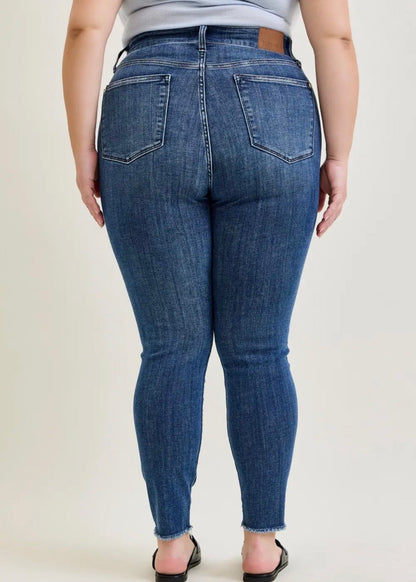 The Shimmer Shack PLUS JB High Waist Distressed Skinnies