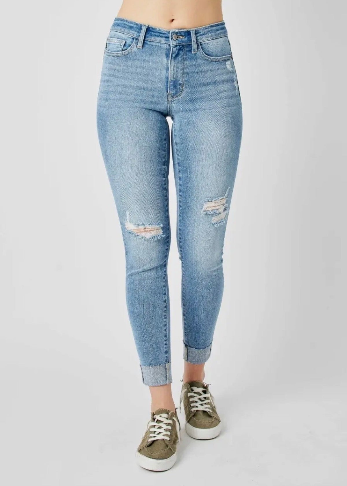 The Shimmer Shack PLUS JB Cuff Skinny Jeans