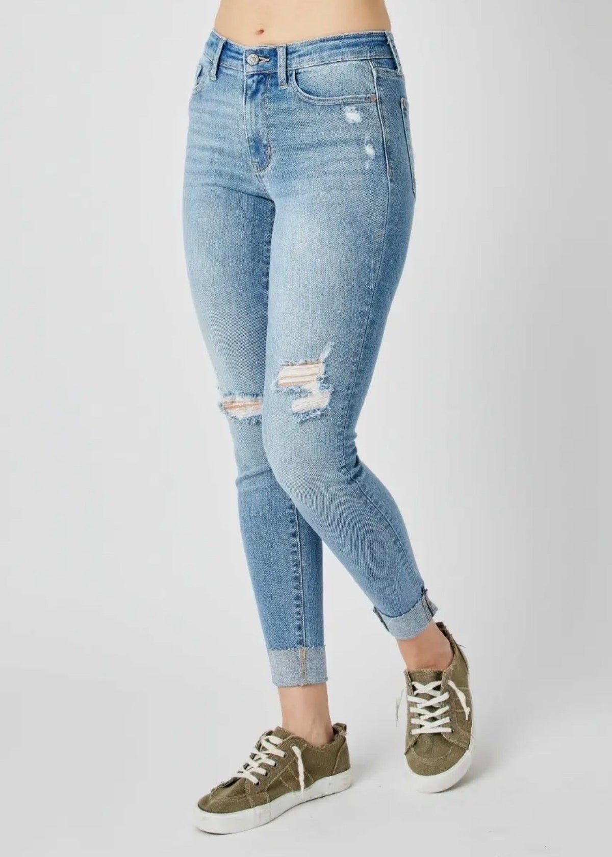 The Shimmer Shack PLUS JB Cuff Skinny Jeans