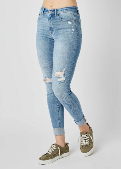 The Shimmer Shack PLUS JB Cuff Skinny Jeans