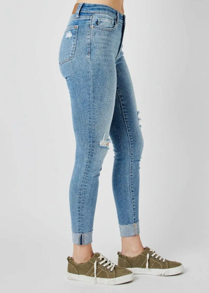 The Shimmer Shack PLUS JB Cuff Skinny Jeans