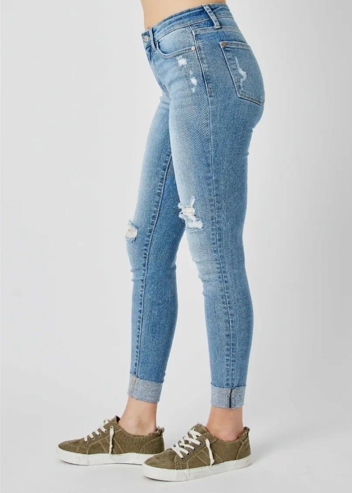 The Shimmer Shack PLUS JB Cuff Skinny Jeans