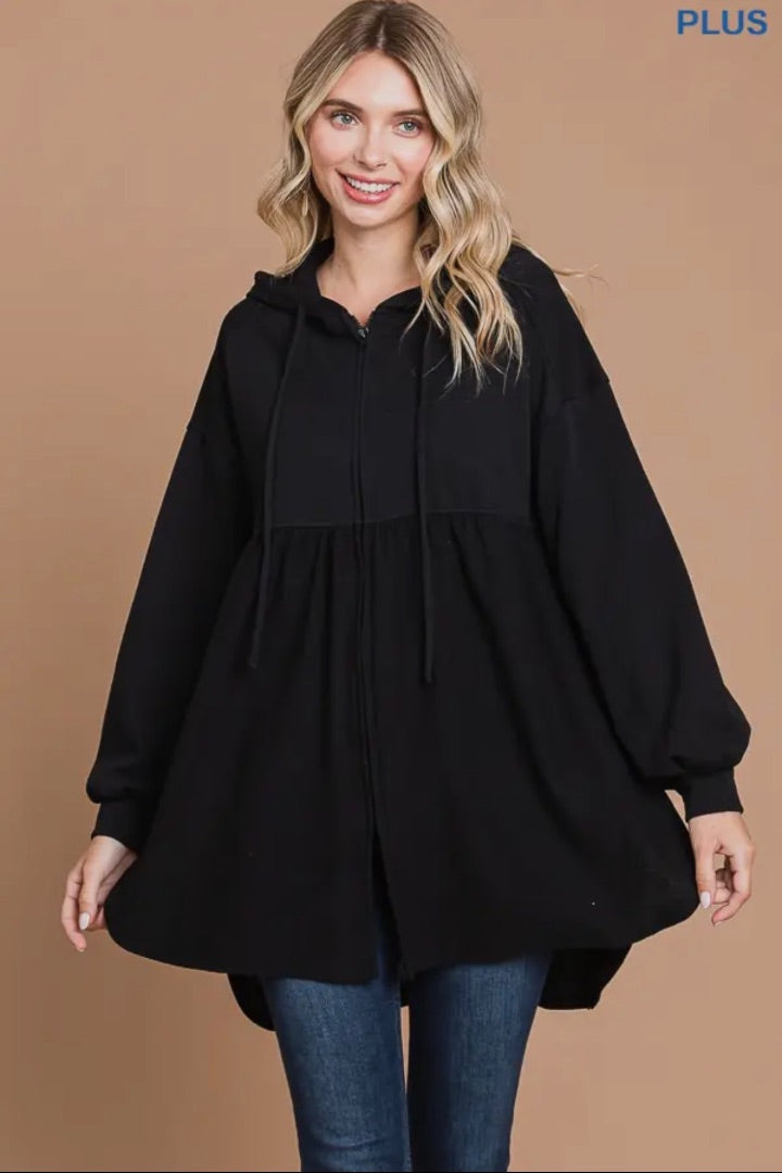 The Shimmer Shack PLUS Oversized Zip-up Hoodie