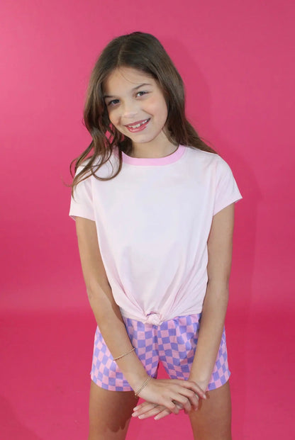 The Shimmer Shack Tween Front Knot Tee