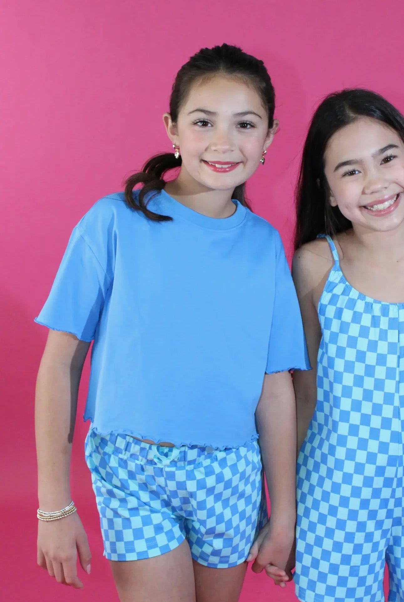 The Shimmer Shack Tween Blue Crop Tee
