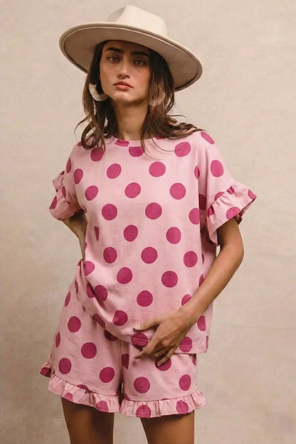 The Shimmer Shack Pink Polka Dot Set