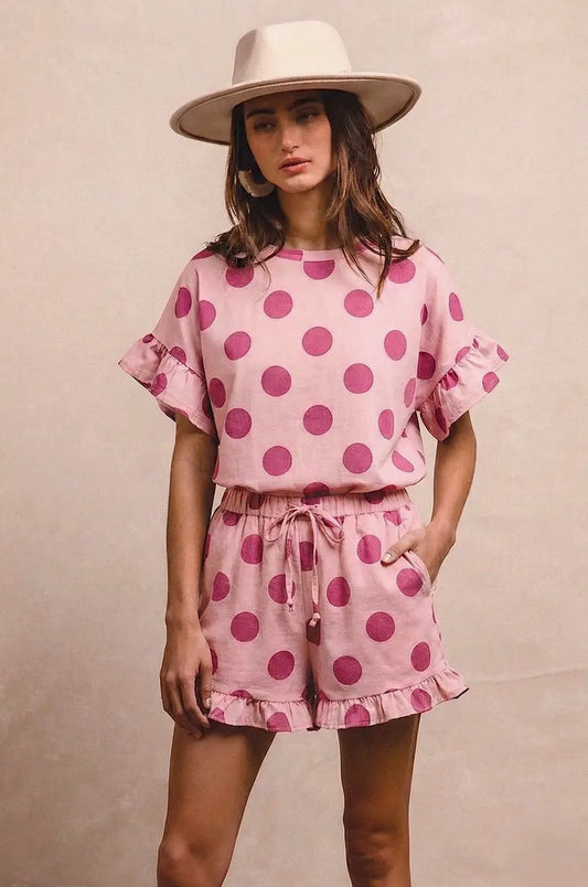 The Shimmer Shack Pink Polka Dot Set