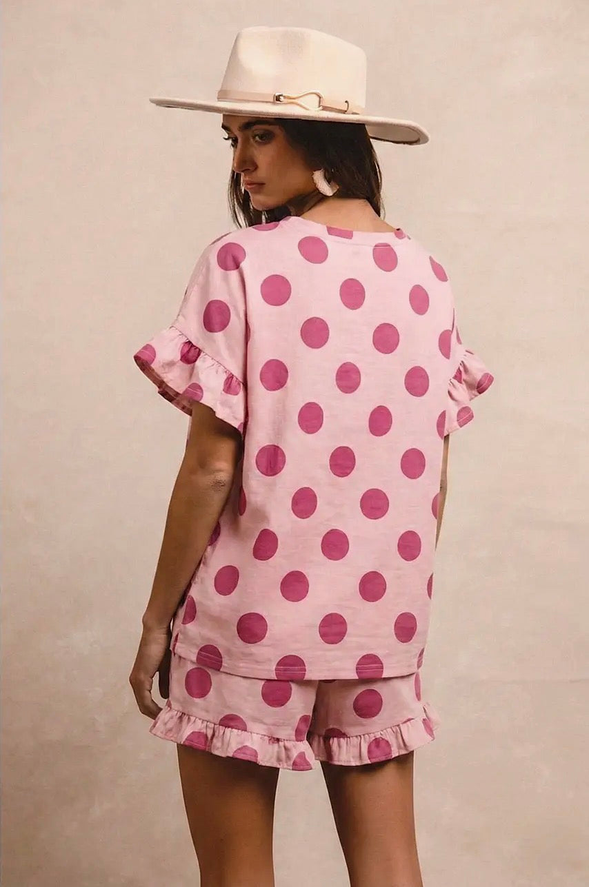 The Shimmer Shack Pink Polka Dot Set