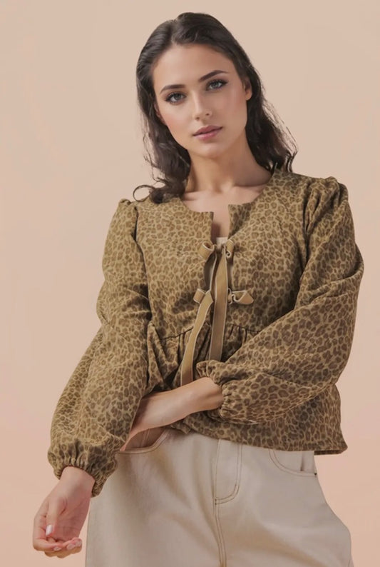 Leo Tie Front Top Shimmer Shack