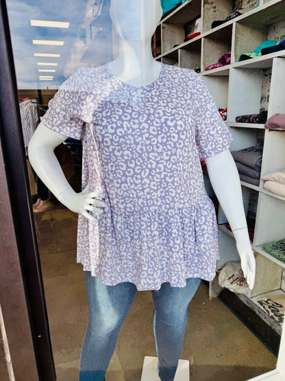 Leo Purple Peplum, 1X