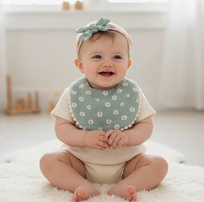 The Shimmer Shack Flower Bib & Bow Set