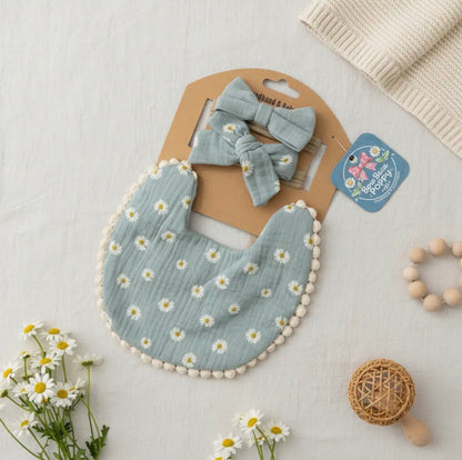 The Shimmer Shack Flower Bib & Bow Set