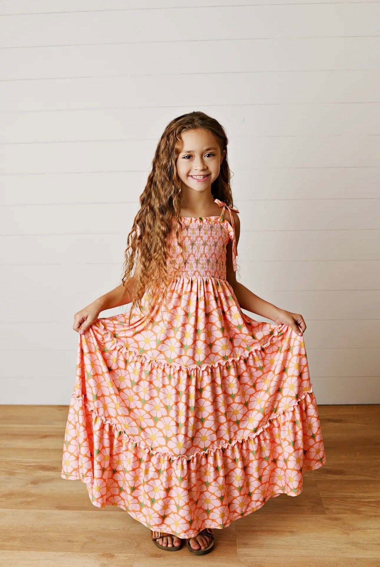 The Shimmer Shack Girls Tiered Maxi Dress