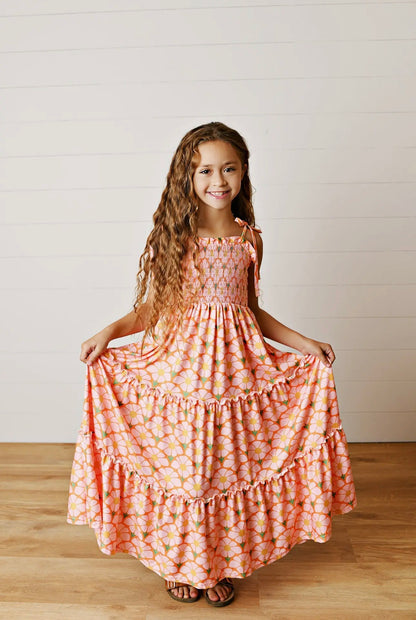 The Shimmer Shack Girls Tiered Maxi Dress