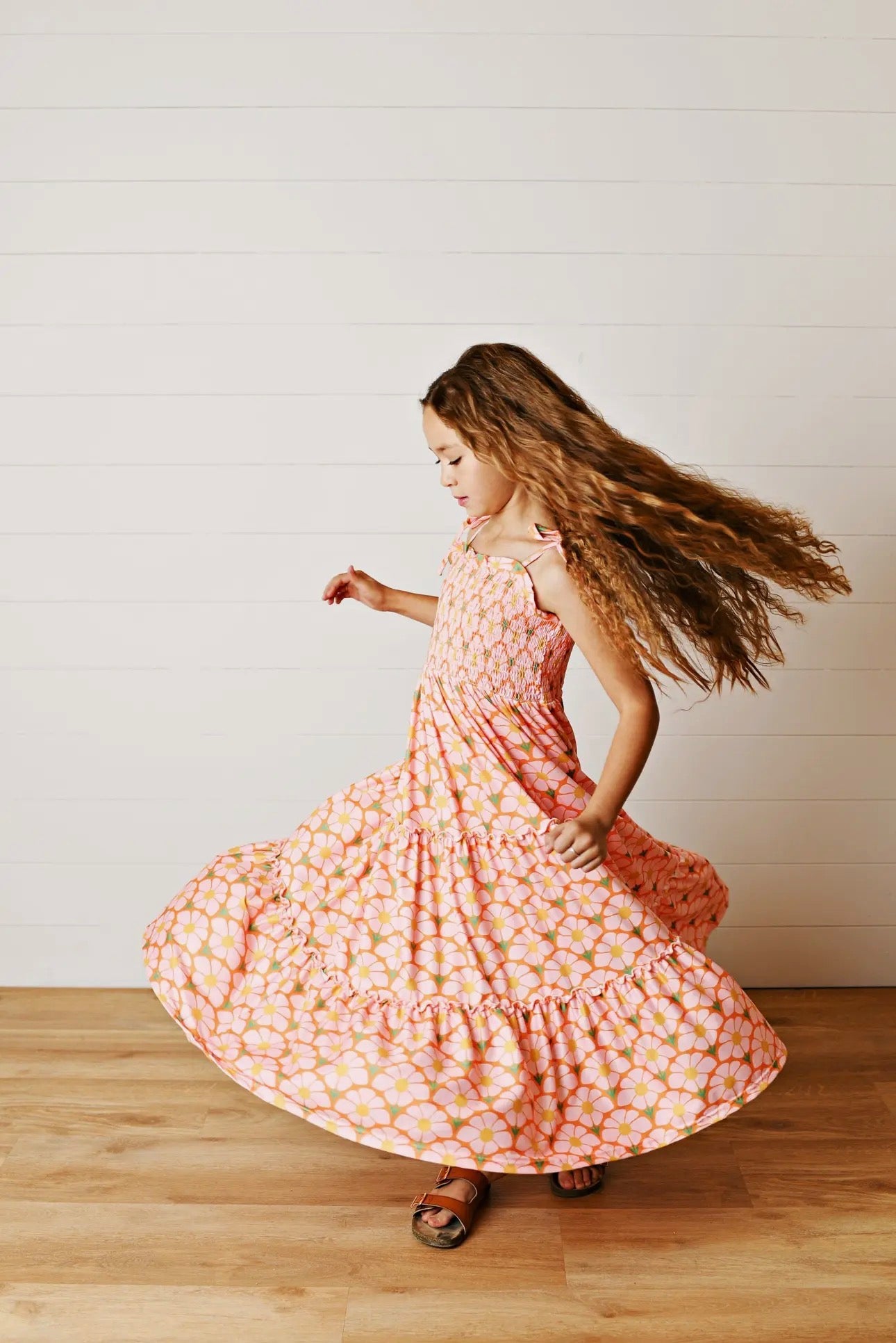 The Shimmer Shack Girls Tiered Maxi Dress