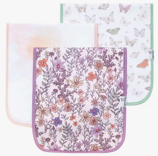The Shimmer Shack Burp cloth Set- Flora
