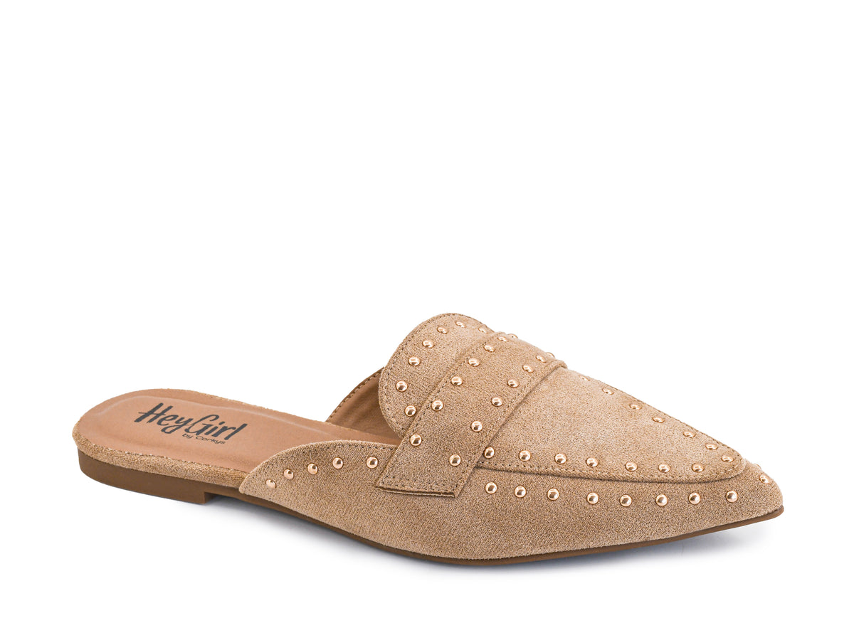 Camel Faux Suede Mischief Corkys