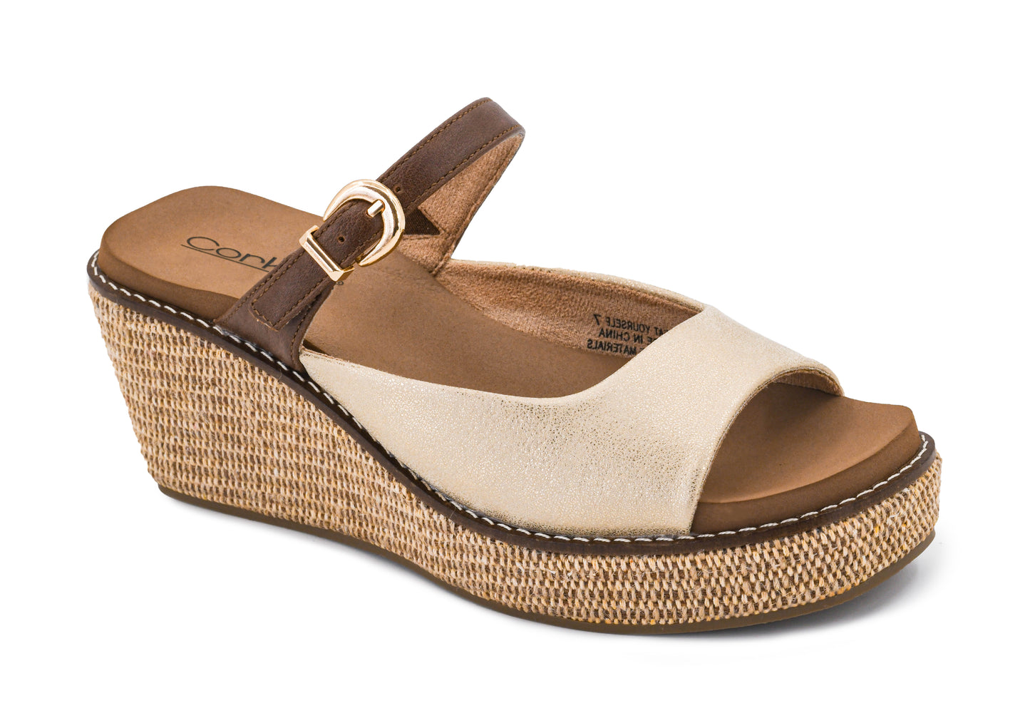 Corky's treat yourself gold wedge